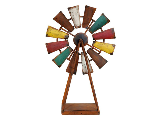 54CM RUSTIC METAL WINDMILL