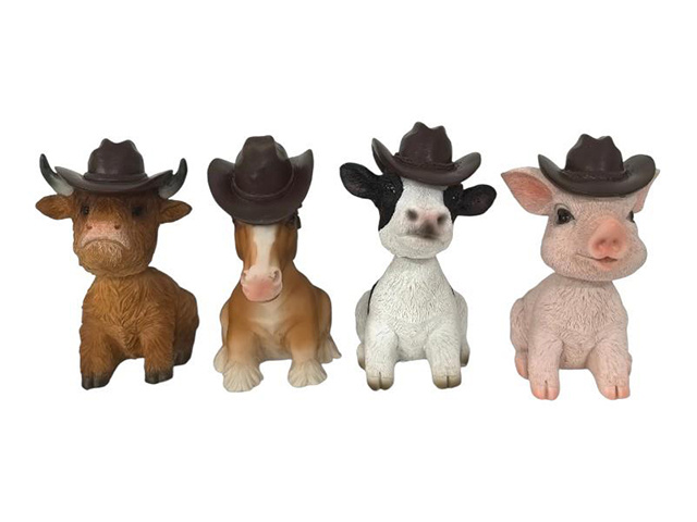 16CM BOBBLE HEAD ANIMAL 4ASST