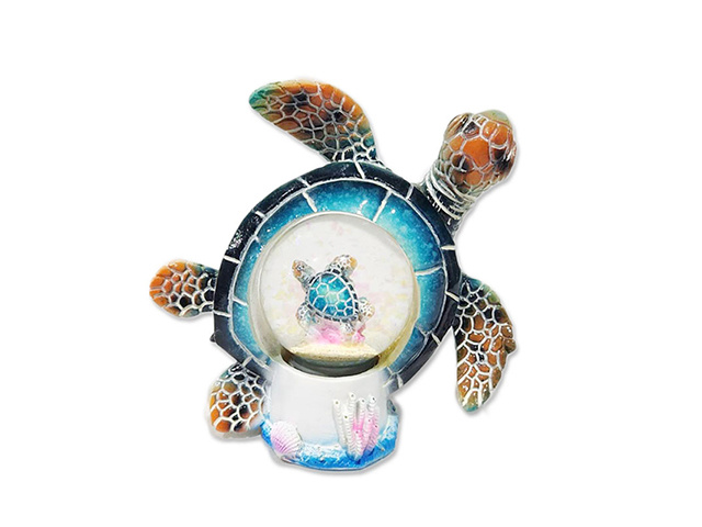 RESIN TURTLE WATER GLOBE 9X9.5CM SOLD QTY 4