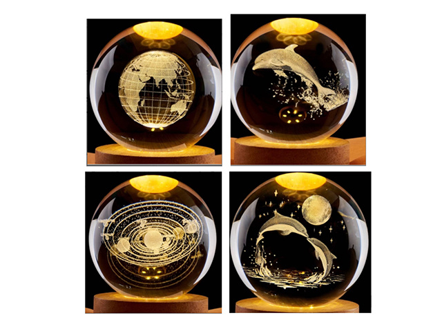 CRYSTAL BALL 6CM USB ROTATION