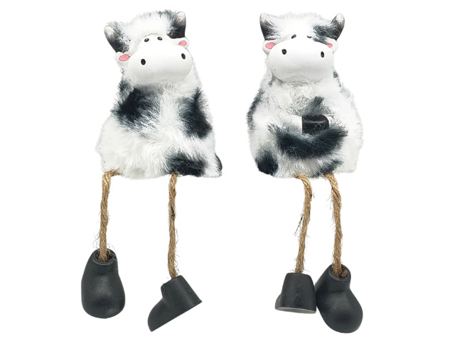 COWS FLUFFY SITTERS 7X5X8CM 2ASST SOLD QTY6