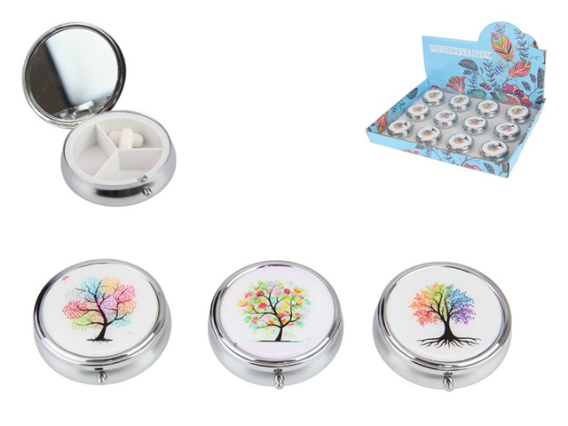 6CM TREE OF LIFE PILL BOX 3ASST UN12