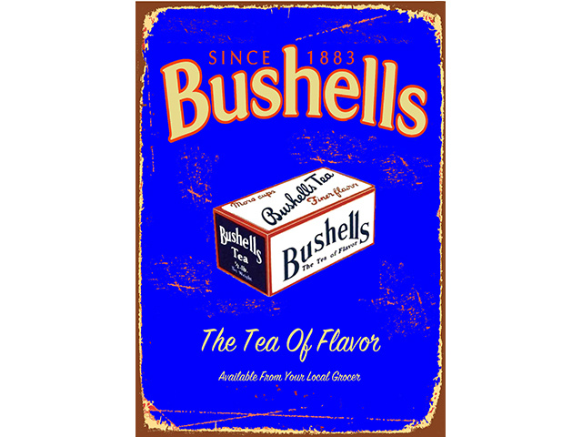 TIN SIGN BUSHELLS TEA