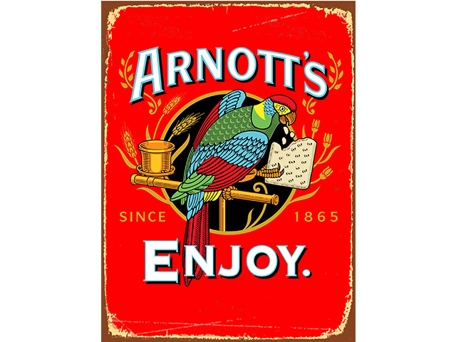 TIN SIGN ARNOTTS RED