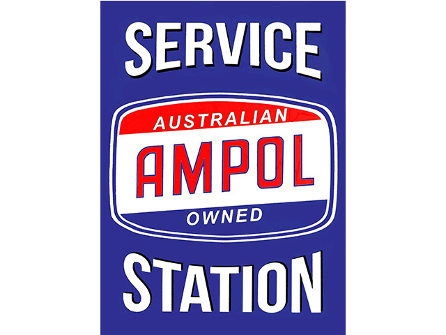 TIN SIGN AMPOL SERVICE STATION