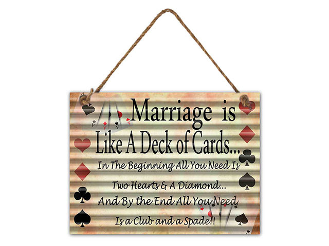 METAL MARRIAGE WALL HANGING 30X13CM