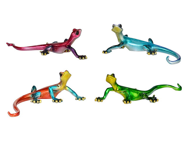 21CM SHINY MARBLE LOOK LIZARD W/ART 4ASST