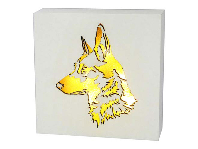 STARLIGHT LED BLOCK GERMAN SHEPHERD 20X20CM