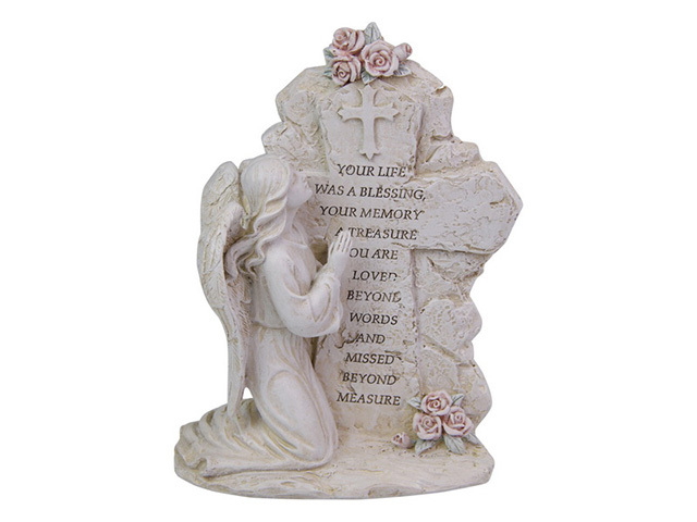 20CM INSPIRATIONAL KNEELING ANGEL PLAQUE