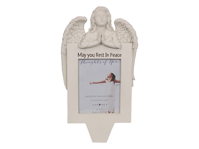 33CM ANGEL MEMORIAL GARDEN FRAME/PLQ QTY 2