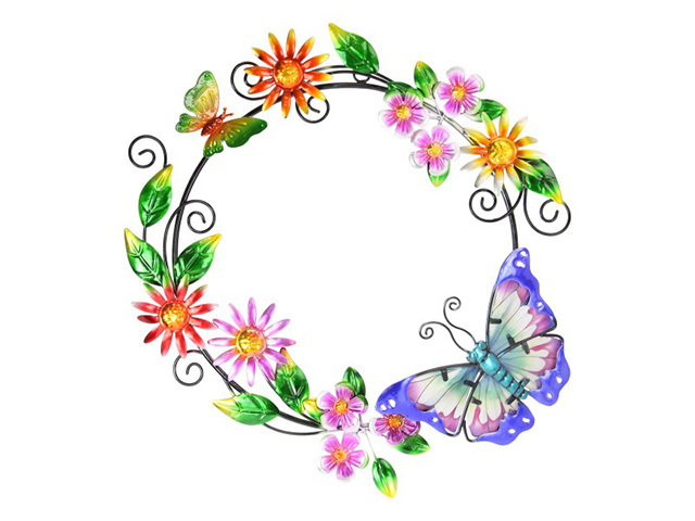 40CM BFLY FLOWER CIRCLE W/ART
