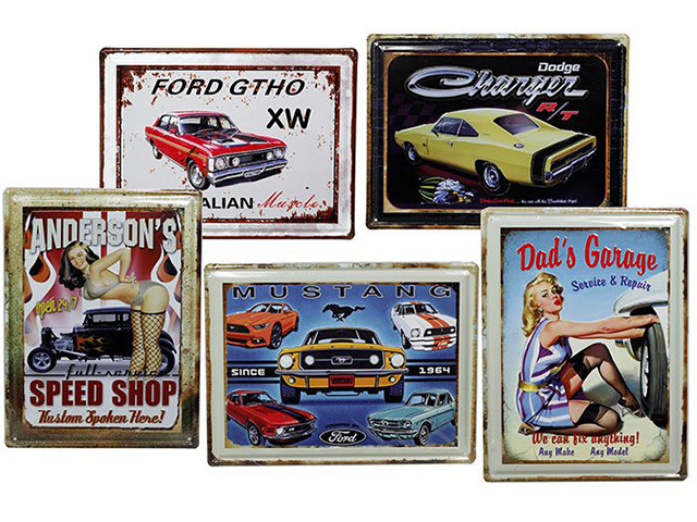 METAL SIGNS EMBOSSED 30X40CM 10ASST