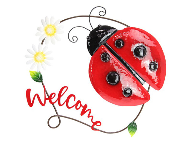 39CM LADYBUG W/WELCOME MTL W/ART SOLD QTY2