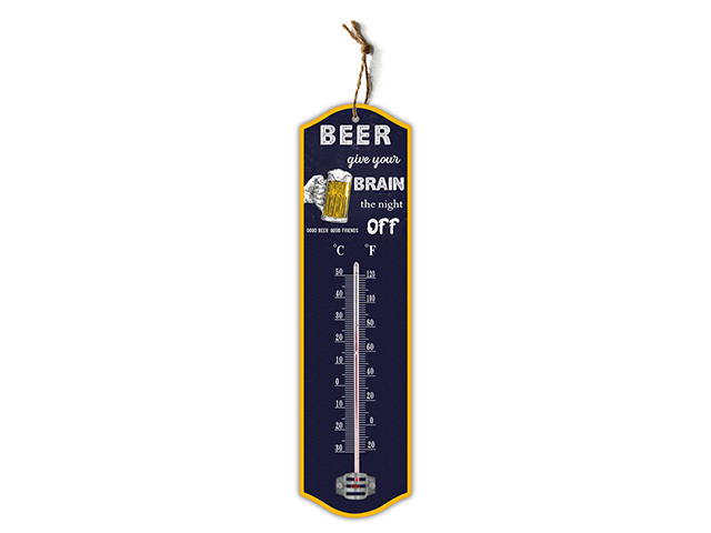 THERMOMETER BEER BRAIN 8X27CM