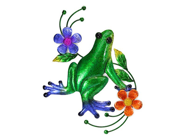 60CM METAL GREEN FROG WALL ART