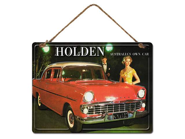 EMBOSSED HOLDEN METAL WALL HANGER 30CM