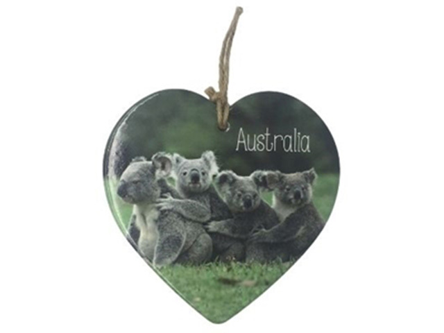 MEMORY HEART PLAQUE KOALAS