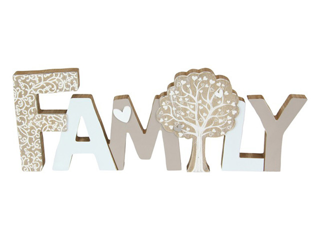 40CM STANDING/HANGING MDF FAMILY PLQ