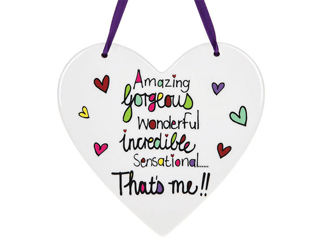 AMAZING HEART PLAQUE 13x12CM