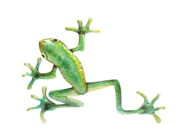 56CM GREEN TREE FROG METAL WALL SOLD QTY2
