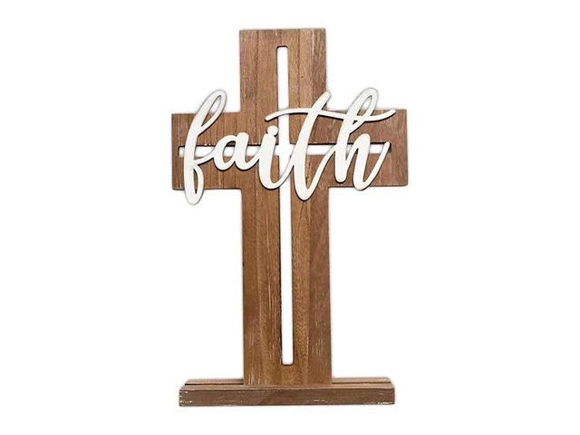 WOODEN PLAQUE FAITH 24X30CM