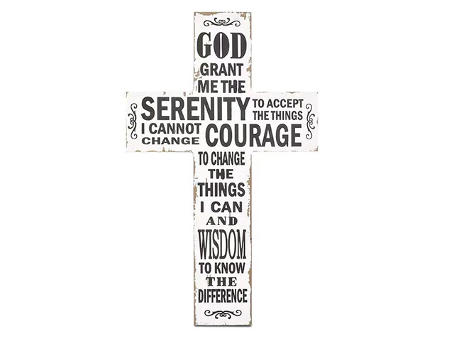 WOODEN PLAQUE CROSS GOD