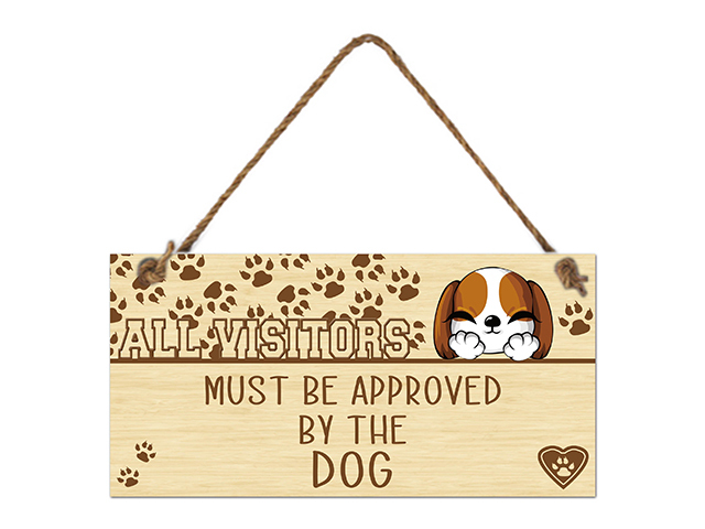 MDF DOG WALL HANGING 20X10CM