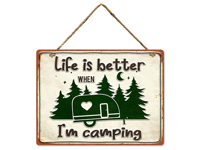 METAL EMBOSSED CAMPING WALL HANGING