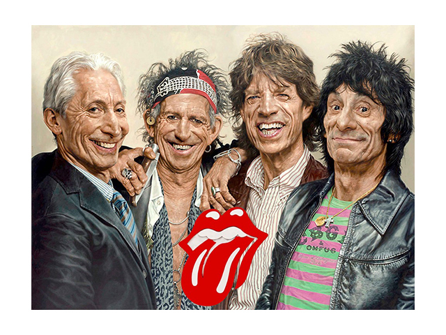 TIN SIGN ROLLING STONES 35X26CM