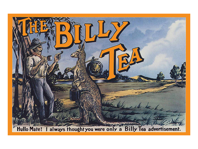 TIN SIGN BILLY TEA 35X26CM