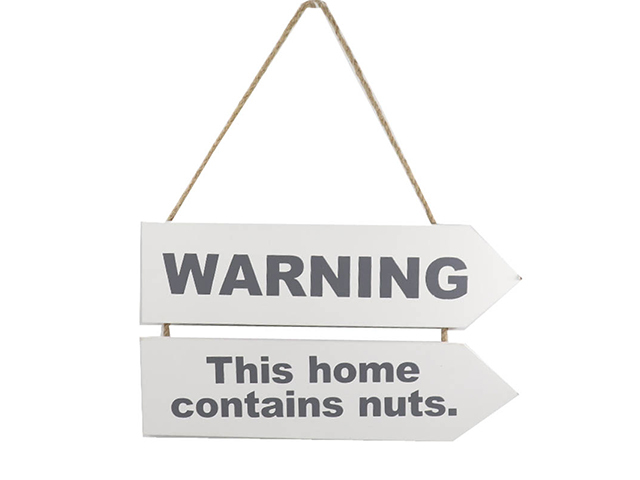 WOODEN PLAQUE NUTS 2X30X8CM
