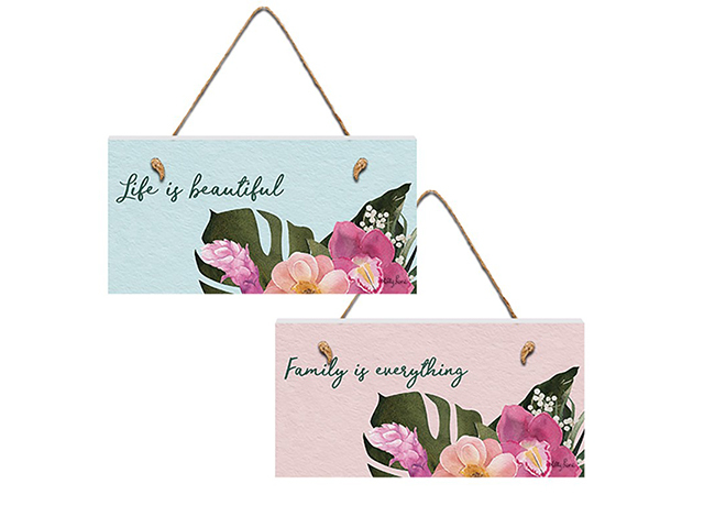 15X30CM AFFIRMATIONS HANGING PLAQUE 2ASST