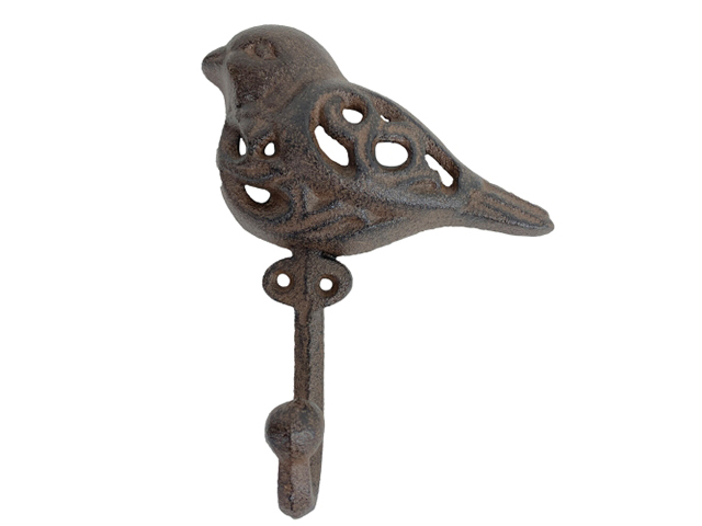 CAST IRON BIRD WALL HOOK 15CM