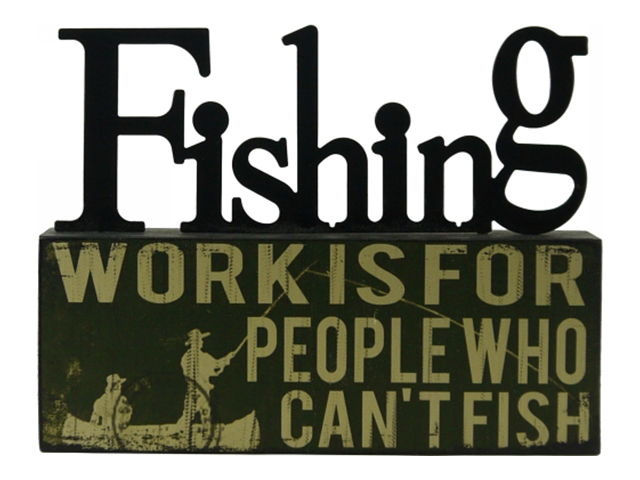 FISHING MINI TABLE TOP PLAQUE 13.5X10CM SOLD QTY 4