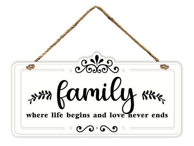 METAL FAMILY WALL HANGING 30X13CM