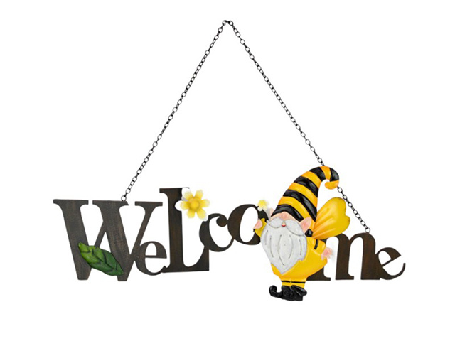 48CM WELCOME GNOME SIGN SOLD QTY3
