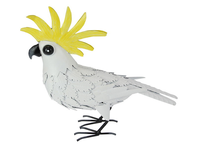 31X29CM WHITE COCKATOO BIRD METAL ART QTY 2