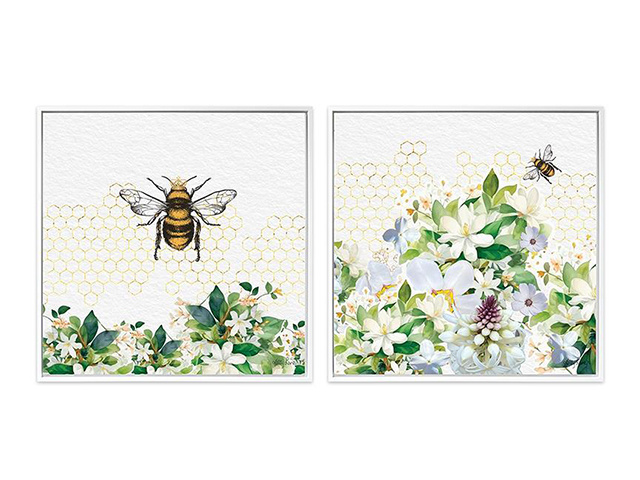 BEE YOURSELF 40X40CM PAINTING 2ASST