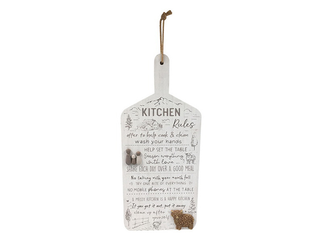 57CM KITCHEN RULES W/HIGHLAND COW QTY 2
