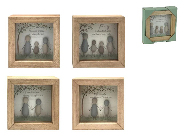 12CM PLAQUE W/STONE PEOPLE 4ASST