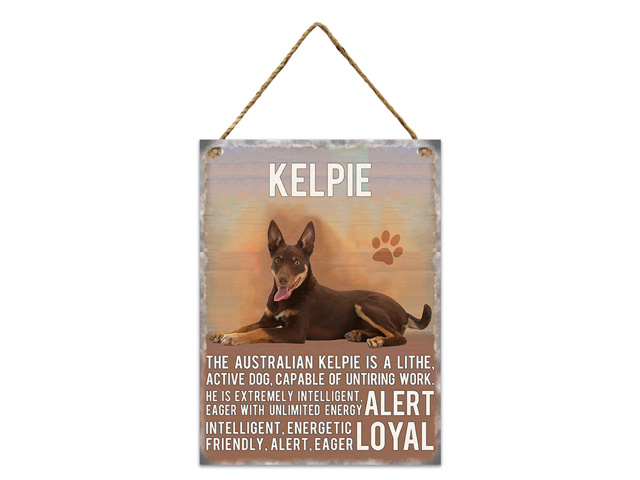 METAL KELPIE WALL HANGING 20X27CM