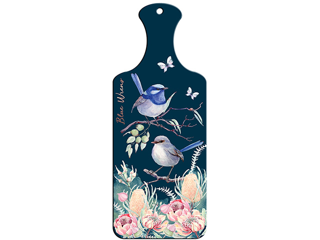 BLUE WREN TILE WALL ART 12X30CM