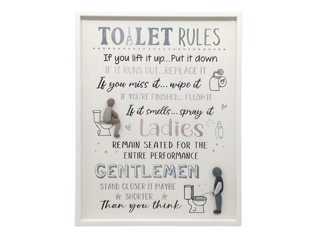 40X30CM MDF TOILET RULES HANGING PLAQUE QTY 2