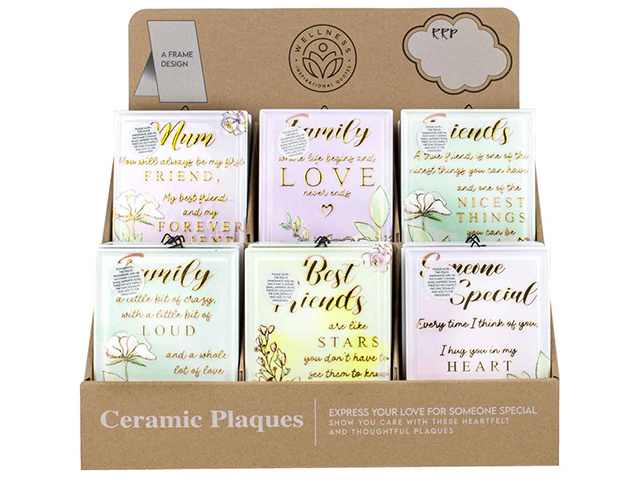 WELLNESS PLAQUE CERAMIC 10X15CM UN36