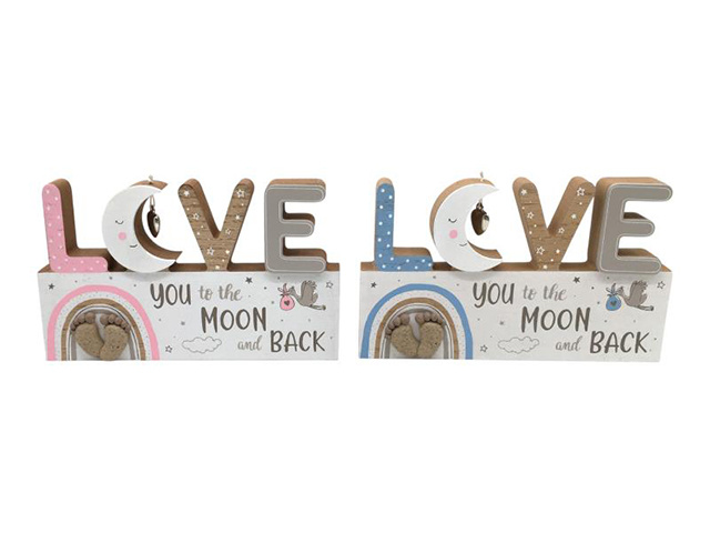 20X11CM PLQ W/MOON/LOVE/BABY FEET 2ASST QTY 4