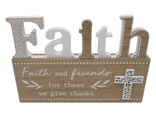 20CM FAITH RELIGIOUS PLAQUE QTY 4