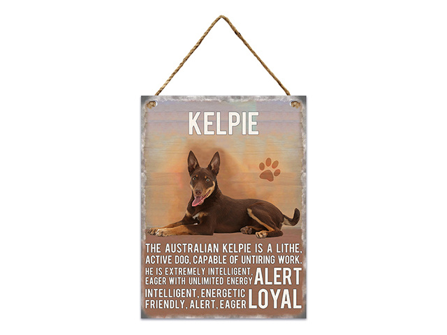 METAL KELPIE WALL HANGING 20X27CM