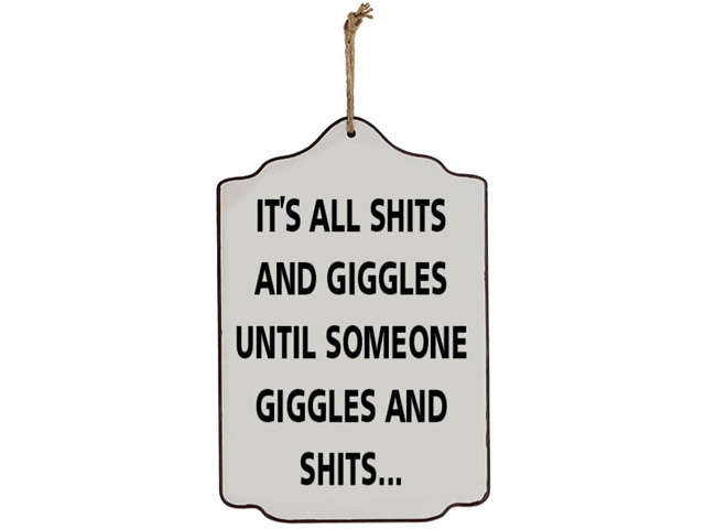 SIGN SHITS AND GIGGLES 25X17CM