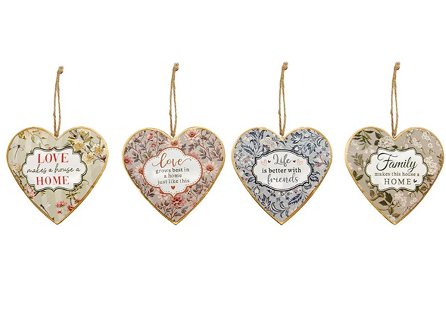 METAL HEART HANGING 10X10X2CM 4ASST