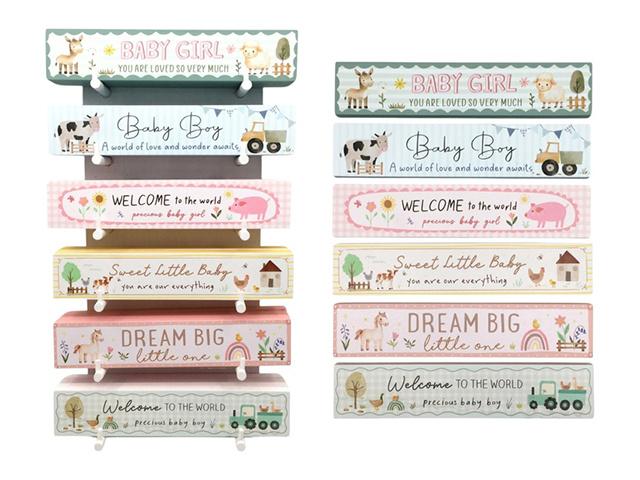 20X4CM BABY PLAQUE ON DISPLAY 6ASST UN24